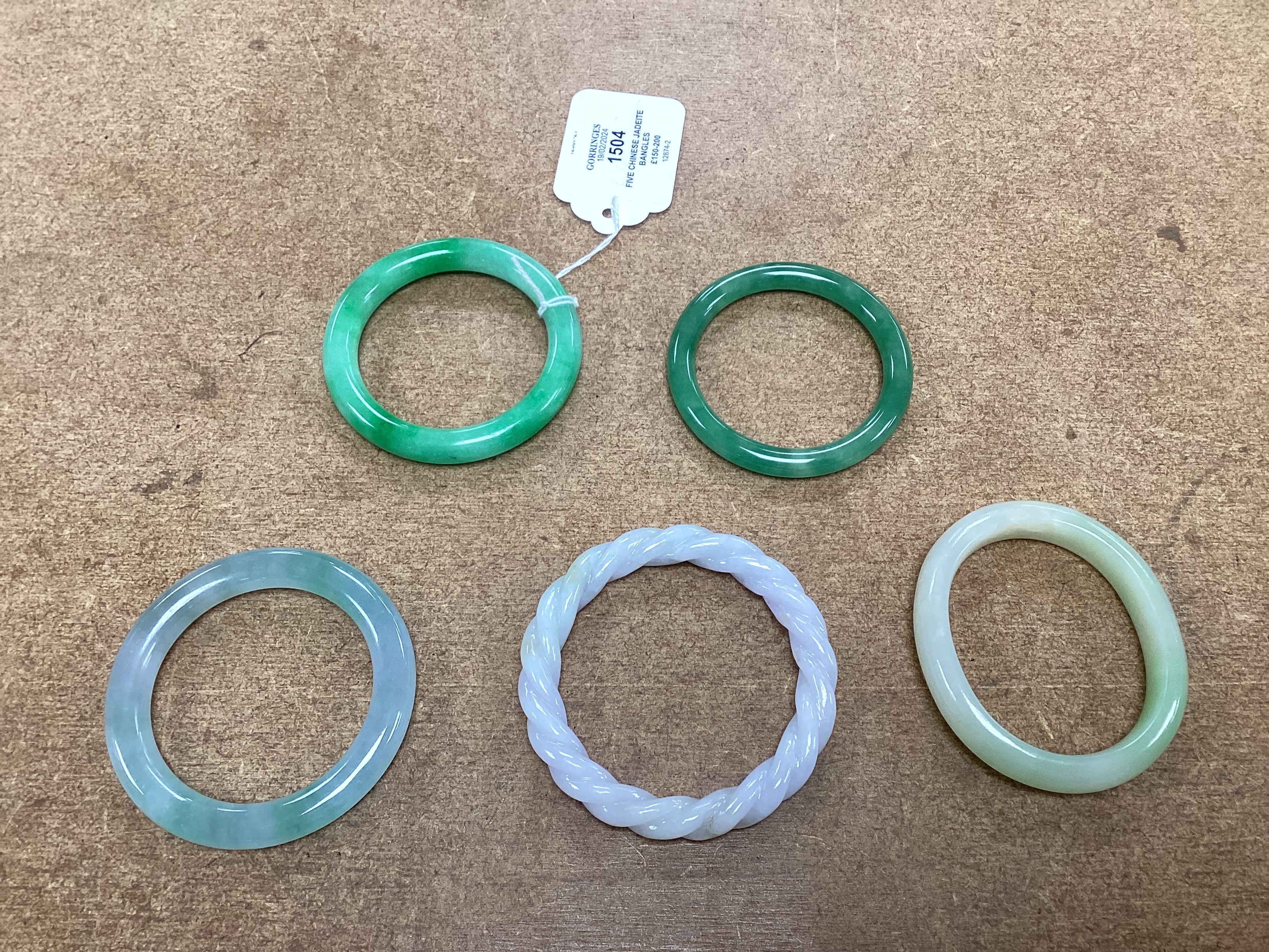 Five Chinese jadeite bangles